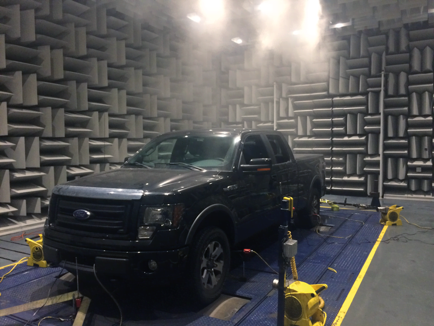 Climate-controlled semi-anechoic test chamber