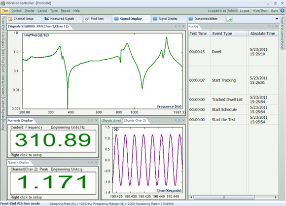 Resonance dwell vibration control