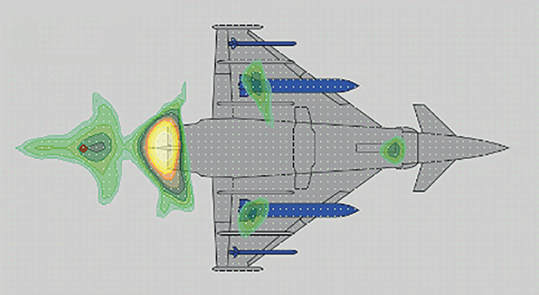  Sound intensity map of the Eurofighter Typhoon fighter jet