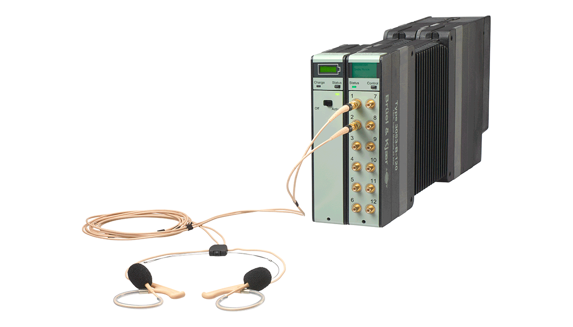 Casque binaural Type 4101-b connecté au module LAN-XI Type 3053