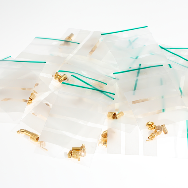 UA-0130 Connector, set of 25x JP-0012, 10-32 UNF (M) cable clamps for Ø1,0mm - Ø1,5mm - Ø2,0mm