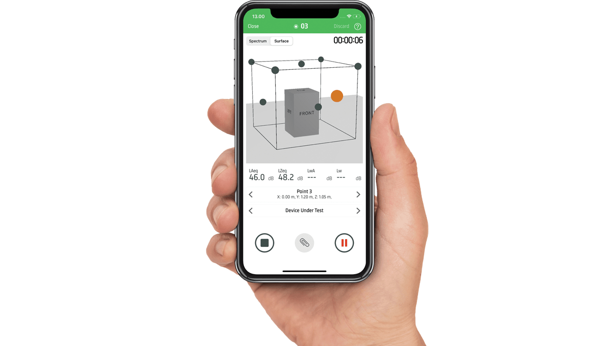 Full control over the measurement using the smart device app