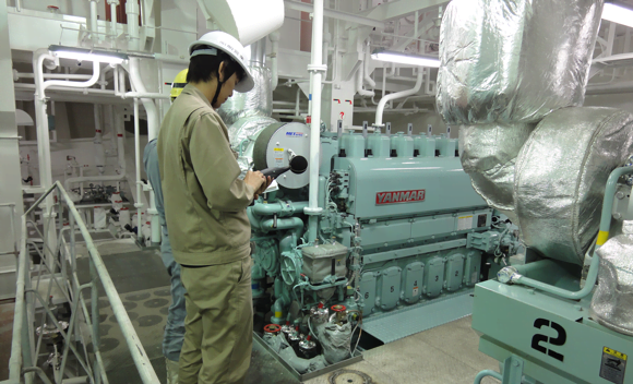Measuring the noise level of a diesel generator set