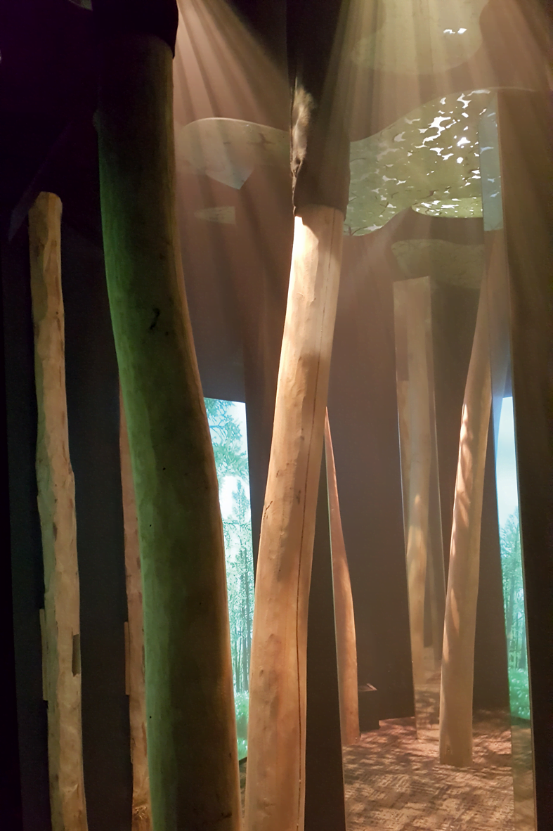  Vibrating, music-playing, 3-metre-high tree trunks in the ’Tunnel of Senses’