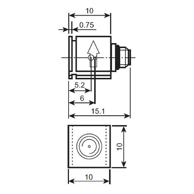 Diagram of Piezoelectric Cubic Charge Accelerometer - Type 4500-A